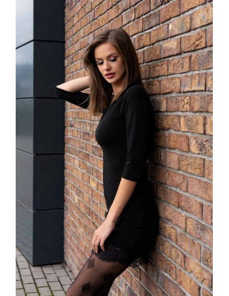 Beverlem dress women's mini with 3/4 sleeve black, Merribel 90442