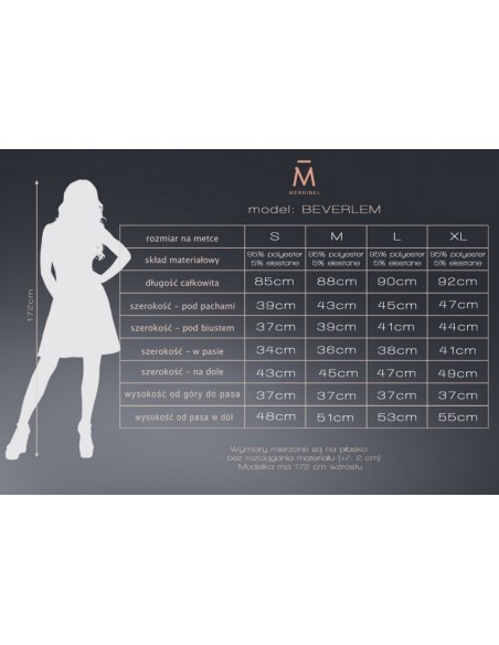 Beverlem sukienka damska mini z rękawem 3/4 czarna, Merribel 90442