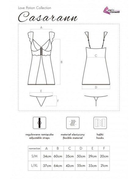 Casarann t-shirt night with thongs black, Livia Corsetti lc 99186