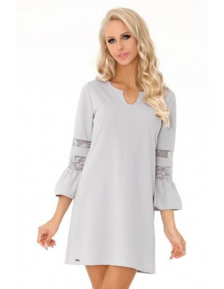 MEgarnina dress women's trapezoidal with rozkloszowanymi rękawami grey, Merribel 90487