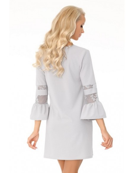 MEgarnina dress women's trapezoidal with rozkloszowanymi rękawami grey, Merribel 90487