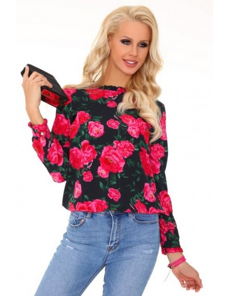 Naille blouse women's with long sleeve floral pattern, Merribel 85333