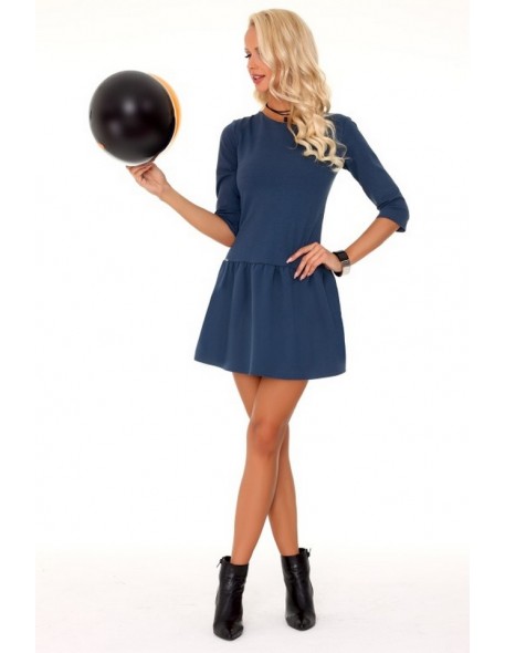 Marhix sukienka damska z rękawem 3/4 niebieska,...