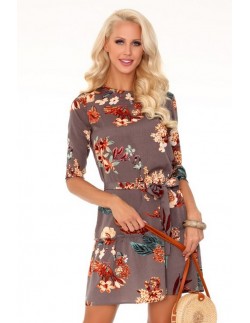 Idele dress women's wiązanaw pasie sleeves 3/4, Merribel...