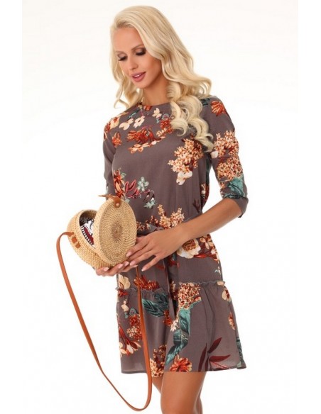 Idele dress women's wiązanaw pasie sleeves 3/4, Merribel 85328