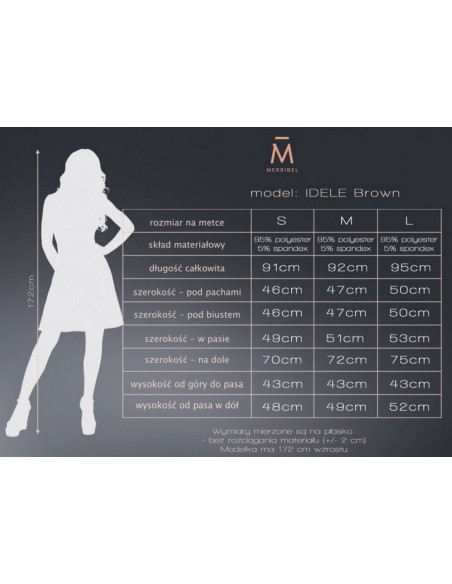 Idele dress women's wiązanaw pasie sleeves 3/4, Merribel 85328