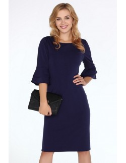 Keretemin dress women's midi sleeves with falbanami navy...