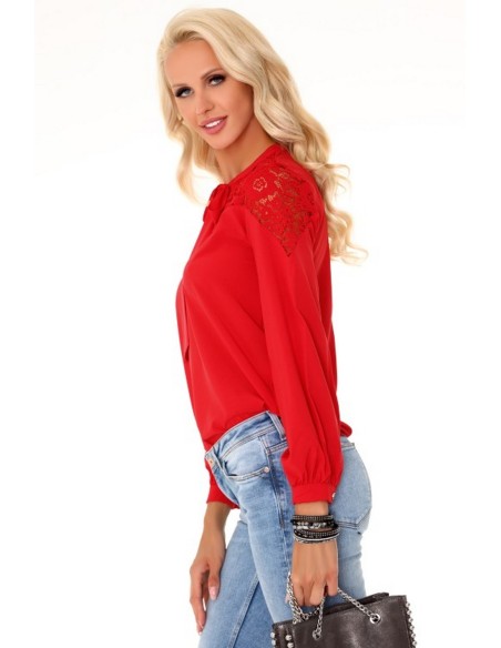 Maurinea blouse women's with long sleeve red, Merribel 85288