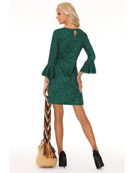Fortunata dress women's green polka dots long...