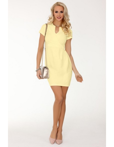 Matiria dress women's with short sleeve yellow,...