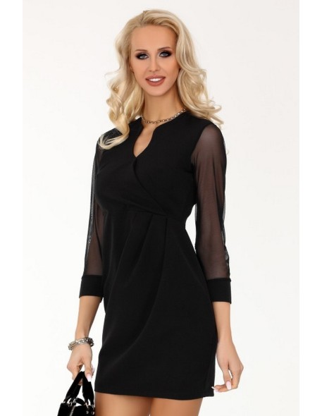 Nisamina dress women's mini with 3/4 sleeve black, Merribel