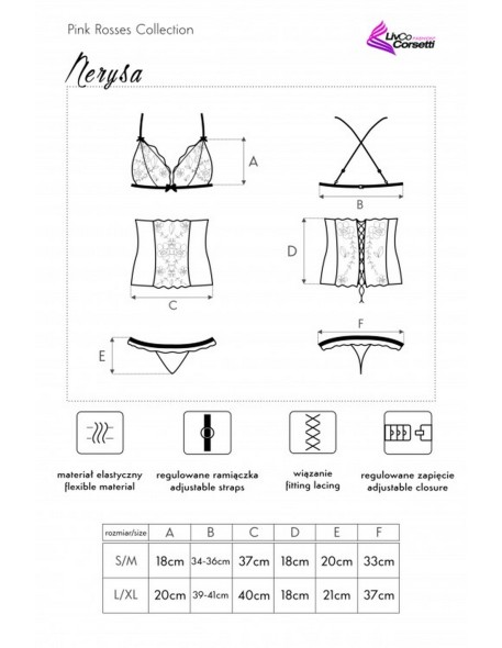 Nerysa komplet biustonosz + półgorset +...