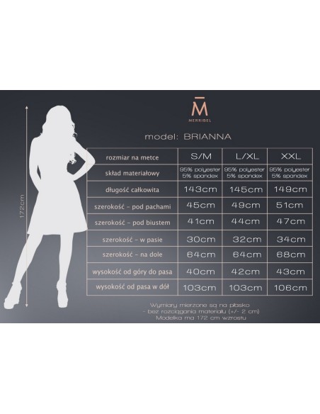 Brianna sukienka damska długa z rozcięciami bez rękawów, Merribel 85407