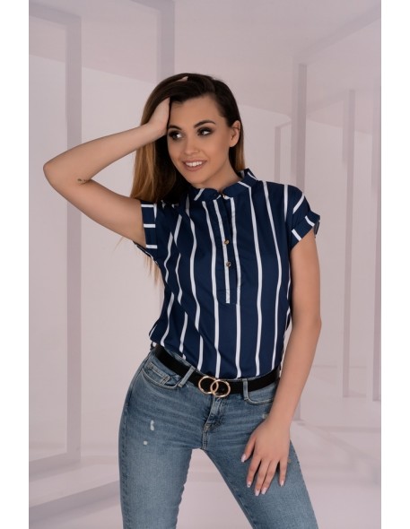 Ouranila blouse women's sleeveless navy blue v, Merribel 85411