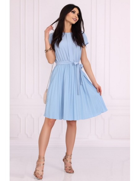 Medesia dress women's midi wiązana in waist blue, Merribel 85515