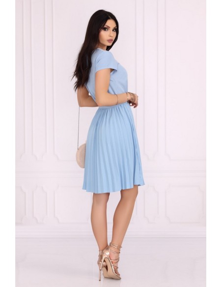 Medesia dress women's midi wiązana in waist blue, Merribel 85515