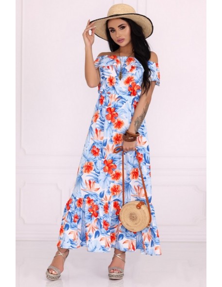 Kelila sukienka damska typu hiszpanka długa kwiatowy wzór, Merribel 85485
