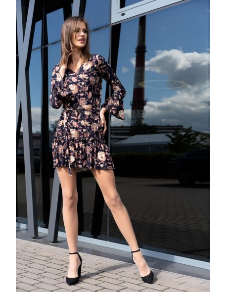 Brynn dress women's black with flowers long...