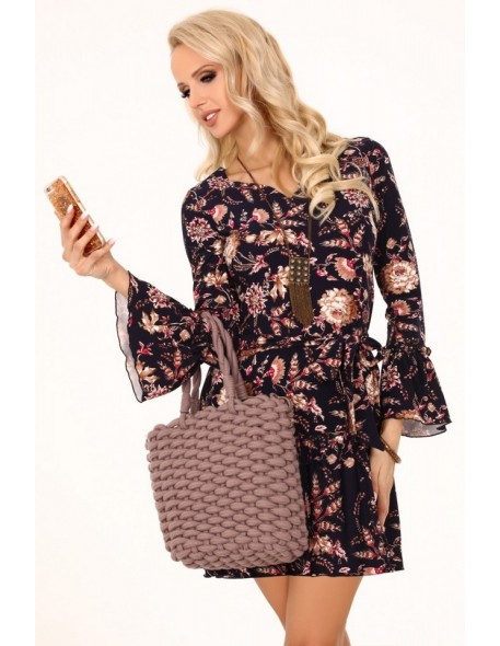 Brynn dress women's black with flowers long...