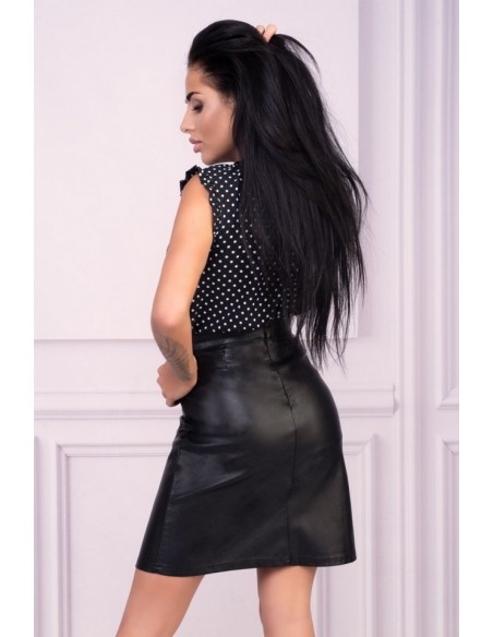 Armin blouse women's black polka dots sleeveless, Merribel