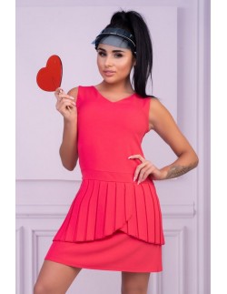 Nevre dress women's sleeveless malinowa pleated wstawka,...