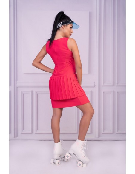 Nevre dress women's sleeveless malinowa pleated wstawka, Merribel