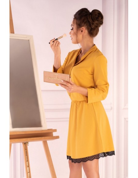 Jentyna dress women's with rękawami 3/4 yellow, Merribel 85605