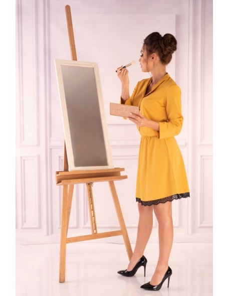 Jentyna sukienka damska z rękawami 3/4 żółta,...