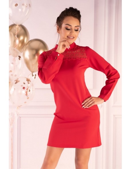 Morana dress women's with long sleeve red, Merribel 85601