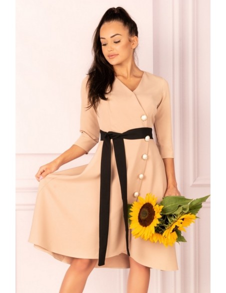 Miramen dress women's midi with 3/4 sleeve camel, Merribel