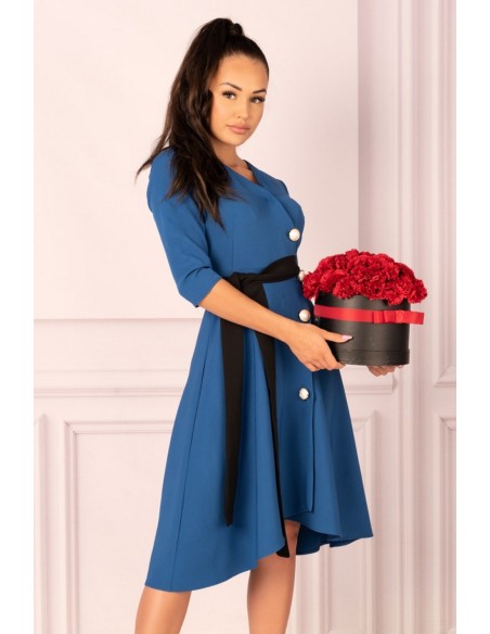 Miramen dress women's midi with 3/4 sleeve blue, Merribel