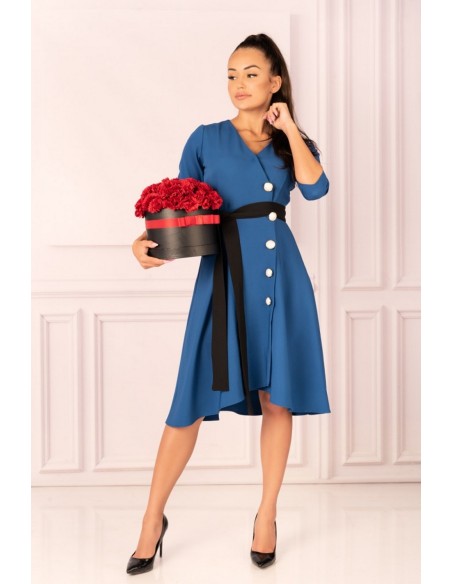 Miramen dress women's midi with 3/4 sleeve blue, Merribel