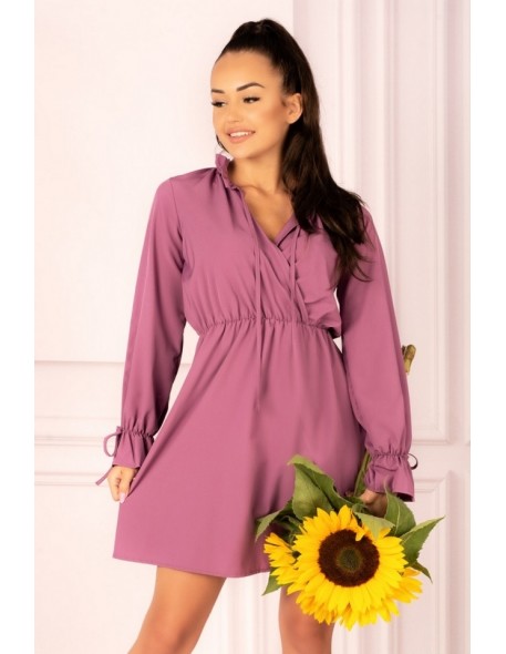 MirAva dress women's with long sleeve purple,...