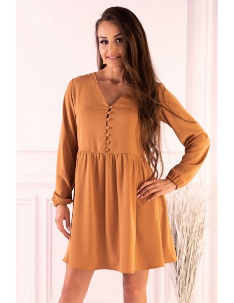 Mayonati dress women's with long sleeve camel, Merribel d37