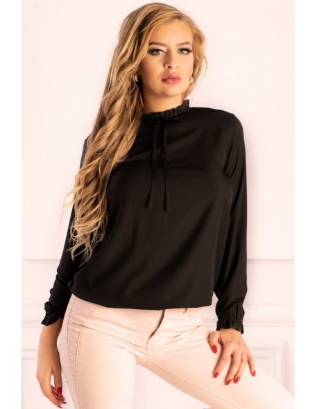 Ominal blouse women's with long sleeve black, Merribel 85618