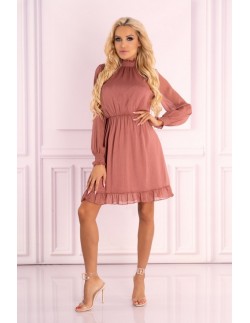 Collya dress women's with long sleeve powder pink,... 2