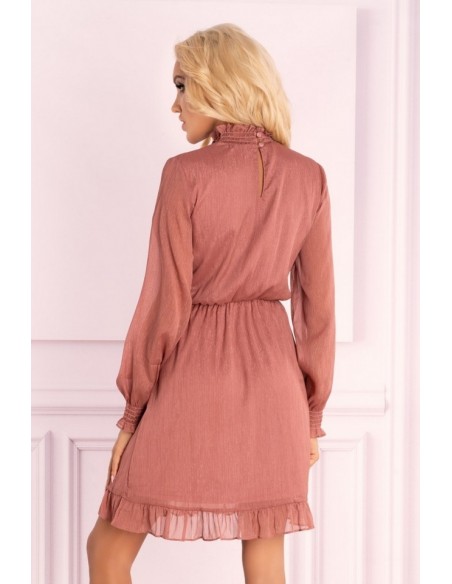 Collya dress women's with long sleeve powder pink, Merribel f19-d73