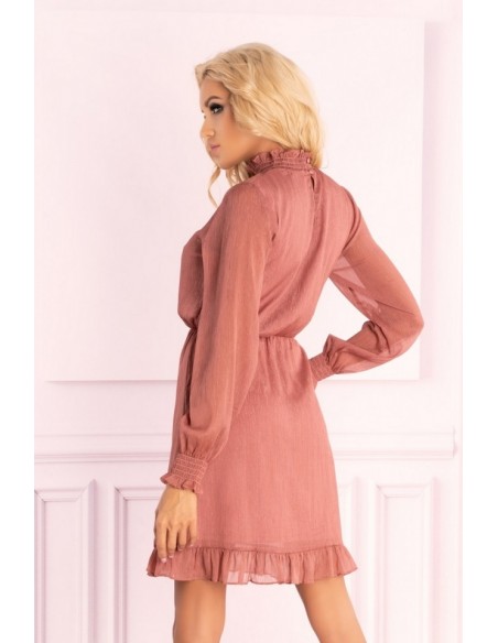 Collya dress women's with long sleeve powder pink, Merribel f19-d73