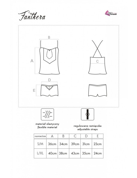 Fanthera set satin t-shirt + shorts, Livia...