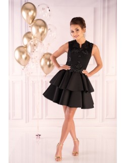 Karieela sukienka damska mini z falbanami czarna,... 2