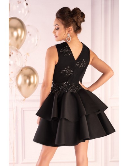 Karieela dress women's mini with falbanami black, Merribel 90543