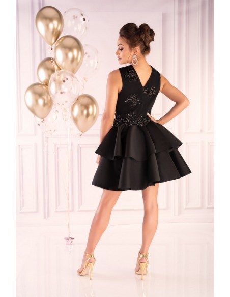 Karieela dress women's mini with falbanami black, Merribel 90543