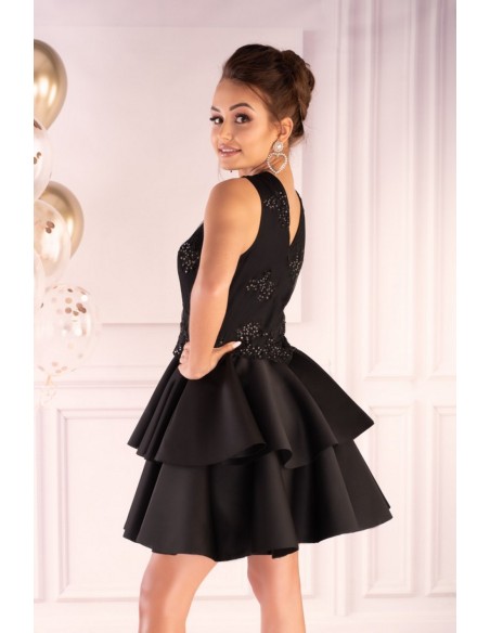 Karieela dress women's mini with falbanami black, Merribel 90543