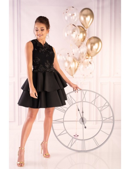 Karieela dress women's mini with falbanami black, Merribel 90543