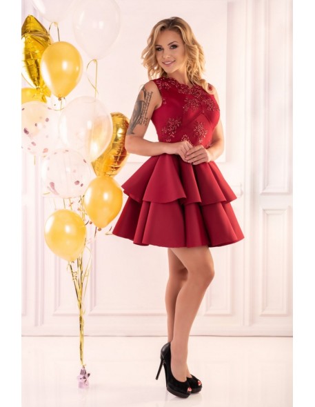 Karieela dress women's mini with falbanami red,...