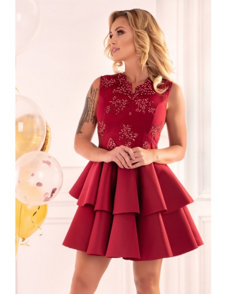 Karieela dress women's mini with falbanami red,...