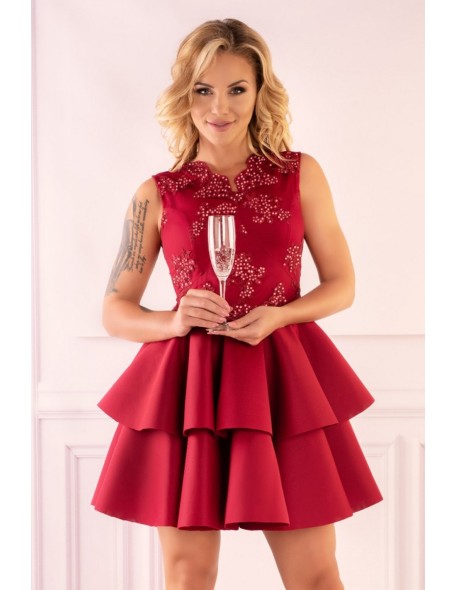 Karieela dress women's mini with falbanami red,...