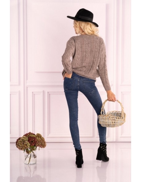 Mozlini sweater ladies' oversize ozdobny splot...