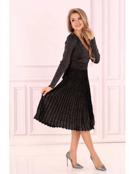 Frojene sukienka damska z ażurowym wzorem czarny, Merribel fz1755