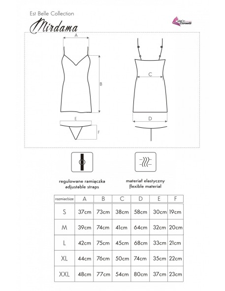 Mirdama satynowa koszulka nocna ze stringami,...